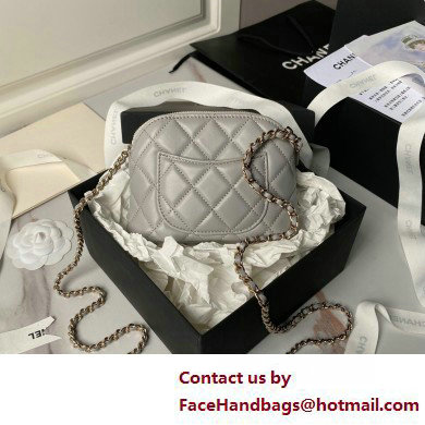 Chanel Lambskin  &  Gold-Tone Metal Clutch with Chain Bag AP4000 Gray 2025